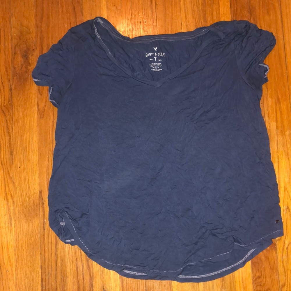 Blue V-Neck Tee